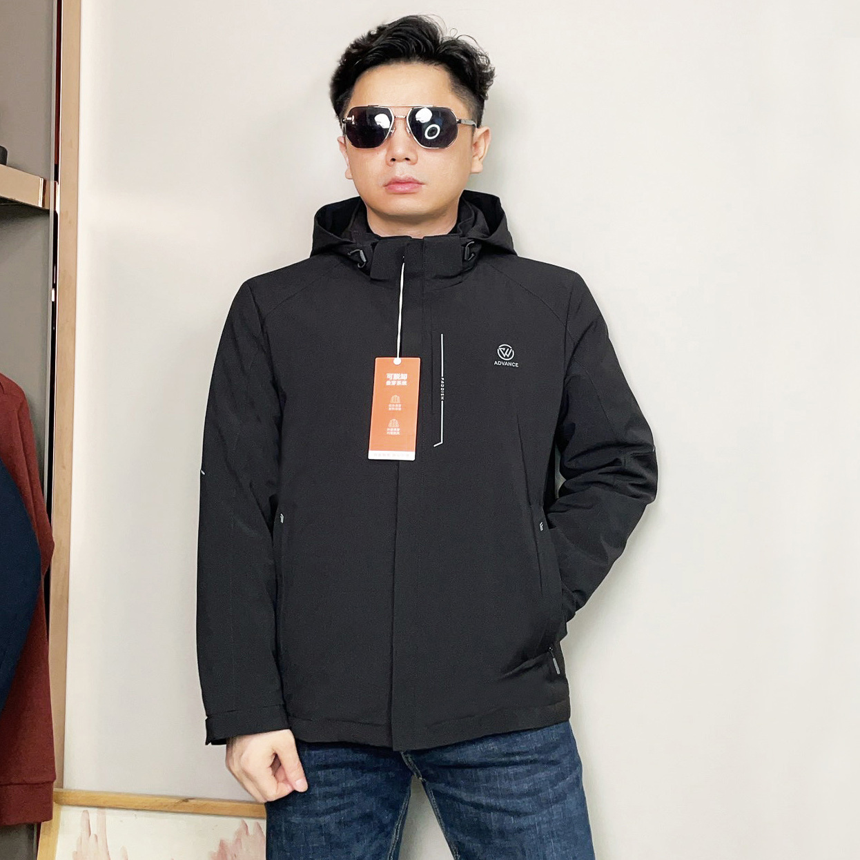 H品牌撤柜冲锋衣可拆内胆羽绒服