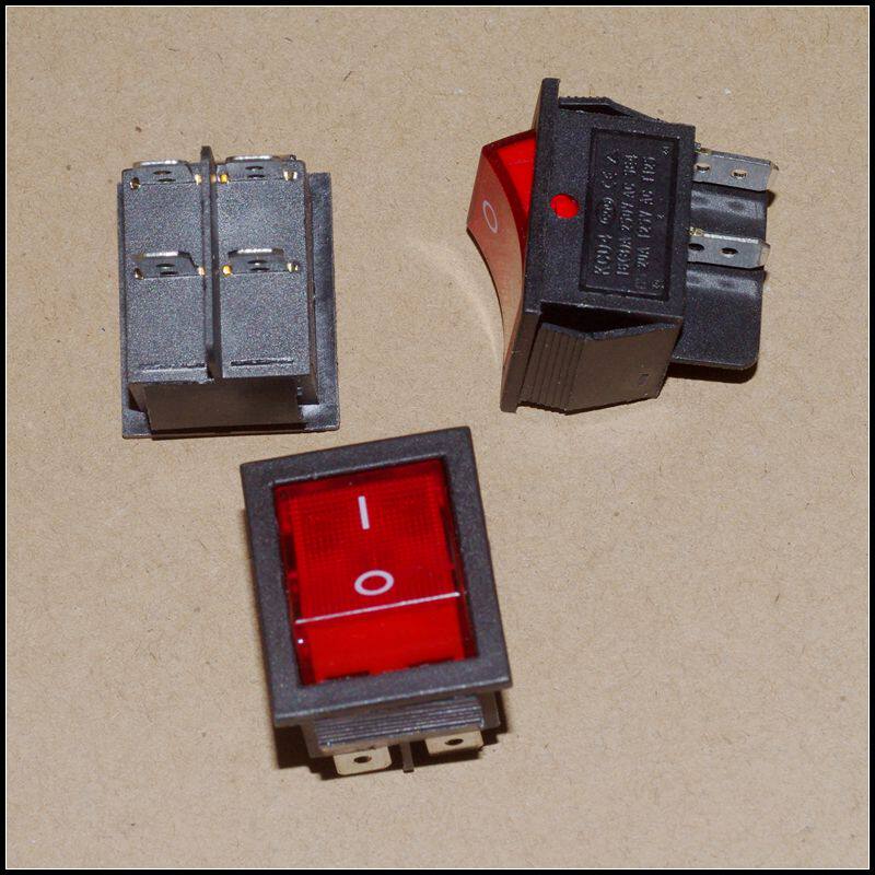 kcd4 250v16a 双路船形开关 220v大开关 面板开关 红色翻板开关