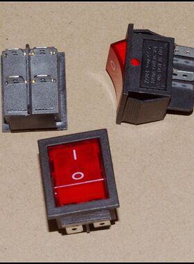 KCD4 250V16A 双路船形开关 220V大开关 面板开关 红色翻板开关