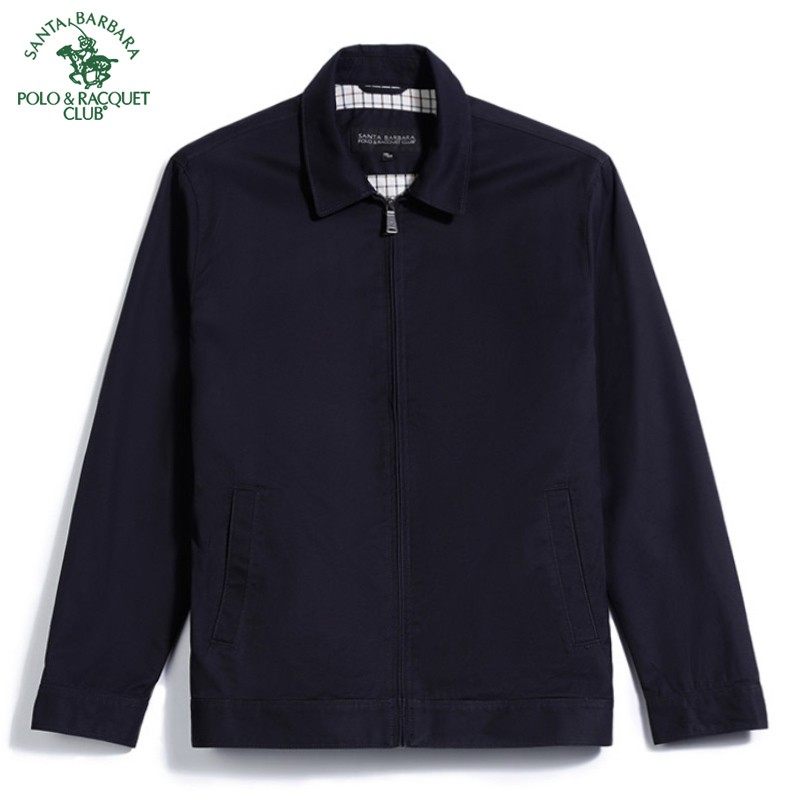 圣大保罗秋冬男款休闲大码单外套纯棉宽松翻领单夹克中老年上衣