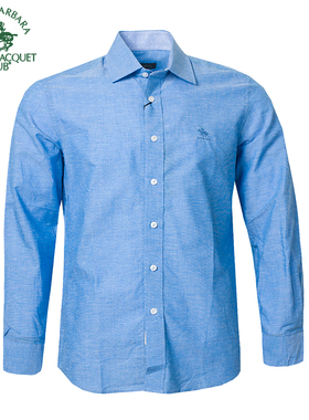 POLO圣大保罗中年商务男士修身纯棉长袖衬衫 PS15WH027春夏款