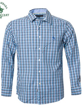 POLO圣大保罗中年男装纯棉合身休闲格子长袖衬衫PS15WH019春夏款