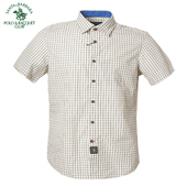 圣大保罗男士 夏装 商务休闲合身格子短袖 S.B.P.R.C 衬衫