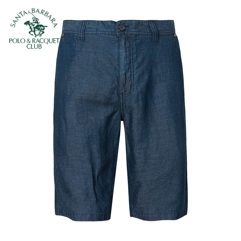 圣大保罗夏季男士亚麻裤子宽松直筒薄款短裤中裤休闲男款五分裤