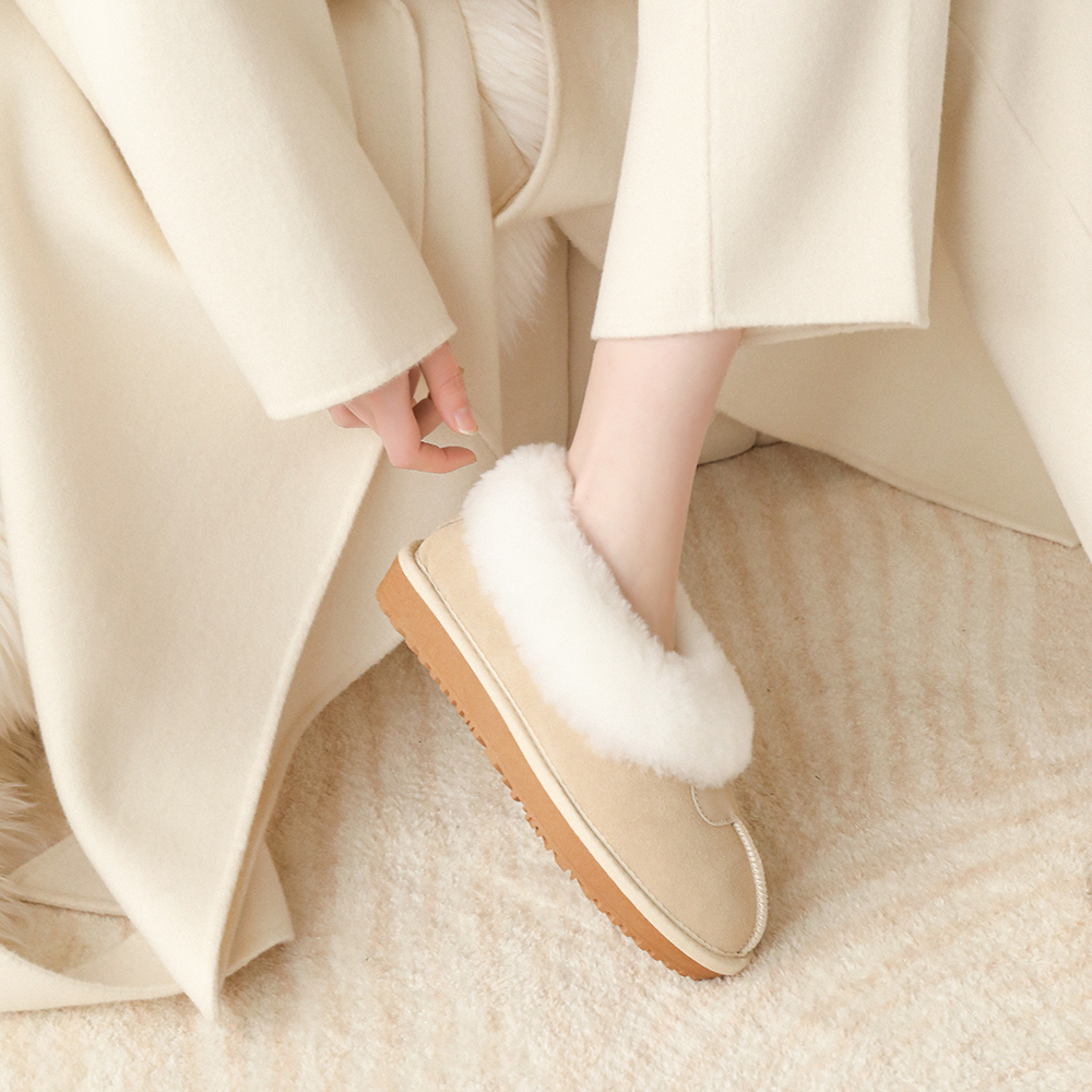 OCELSE毛毛鞋真皮羊毛千颂伊款