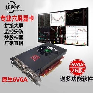 多屏显卡原生六VGA无需转换R7350DR52G扩展6个不同画面炒股期货