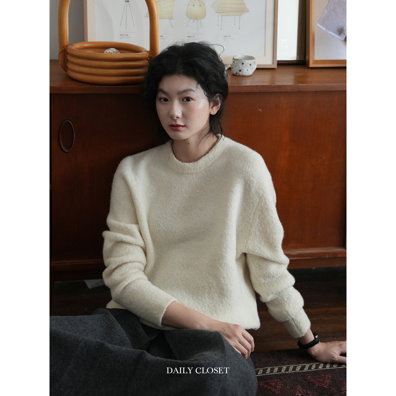 基础百搭圆领毛衣羊毛针织衫秋冬