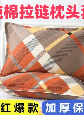 全棉枕套一对装家用48x74cm大号40*60枕头套单个人100纯棉枕头套