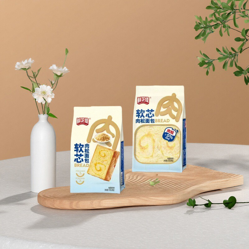 鲜芝佳软芯肉松面包代早餐软吐司2枚独立包装85g袋装学生课间零食