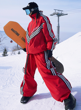 exciTING&ALPVILE联名款捕影专业单板滑雪服套装2L全压胶防水防风