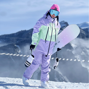 3L全压胶防水防风 时尚 exciTING&ALPVILE联名款 专业滑雪服单板套装