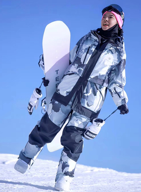 exciTING&探路者联名新款滑雪服三合一女冬季户外运动保暖外套男