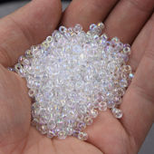 3000粒2 4MM透明白色米珠diy串珠散珠发簪面帘流苏十字绣珠子