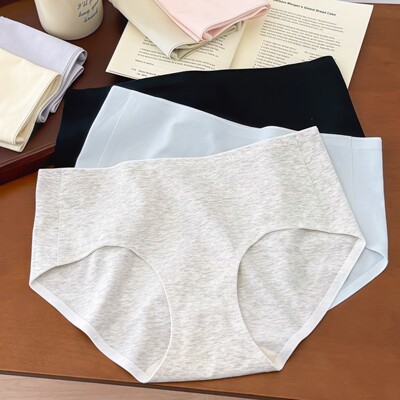 糯谜~净版无痕女士内裤A类亲肤纯棉裸感桑蚕丝加长档不勒肉不卡臀