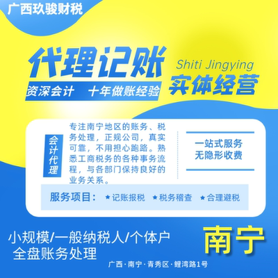 南宁会计代理 做账报税 建账 错账乱账重整理 税务咨询 稽查协助