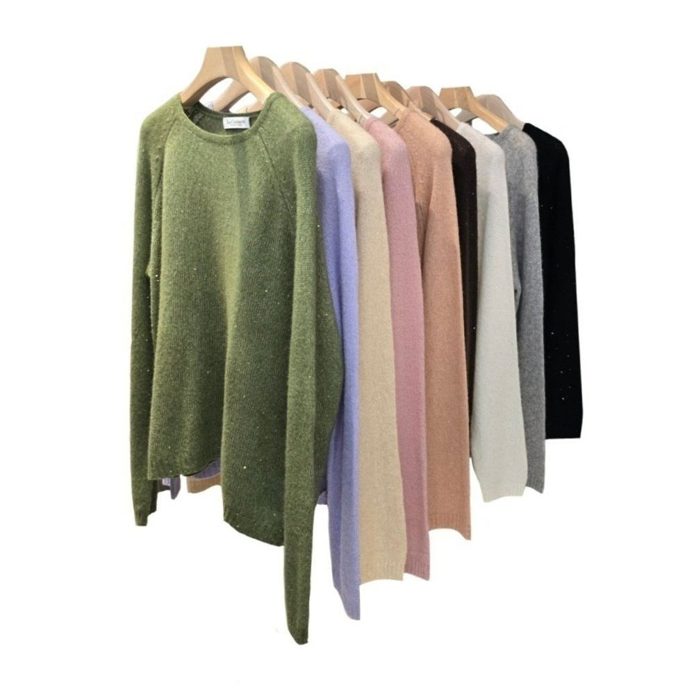 韩国设计师品牌 25新款羊绒亮片针织圆领衫