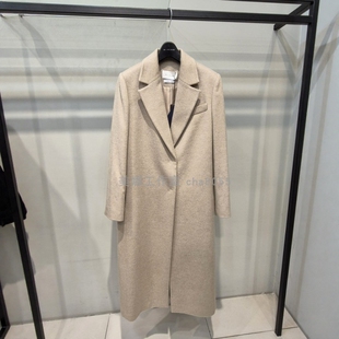 Michaa 奥特莱斯经典燕麦色羊绒大衣不议价包快递