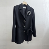 韩国设计师品牌 coco腰带单排扣短外套V25F JK09