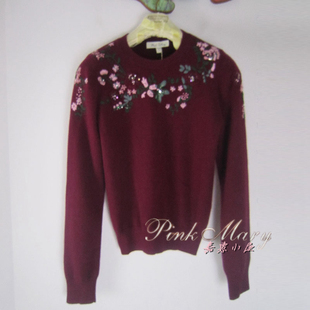 羊毛衫 粉红玛丽秋冬刺绣长袖 女毛衣PMAIW9108 mary粉红玛琍 pink