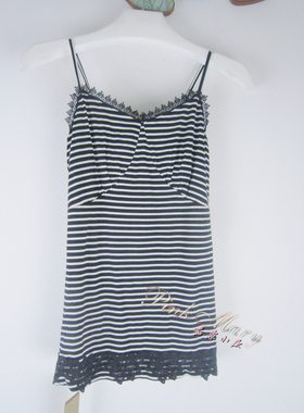 专柜正品 saidian/赛典 夏季修身薄款棉弹条纹吊带衫女 标齐