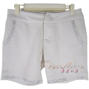 专柜正品saidian/赛典 秋冬烫钻毛呢大码短裤女羊毛裤 三标齐全