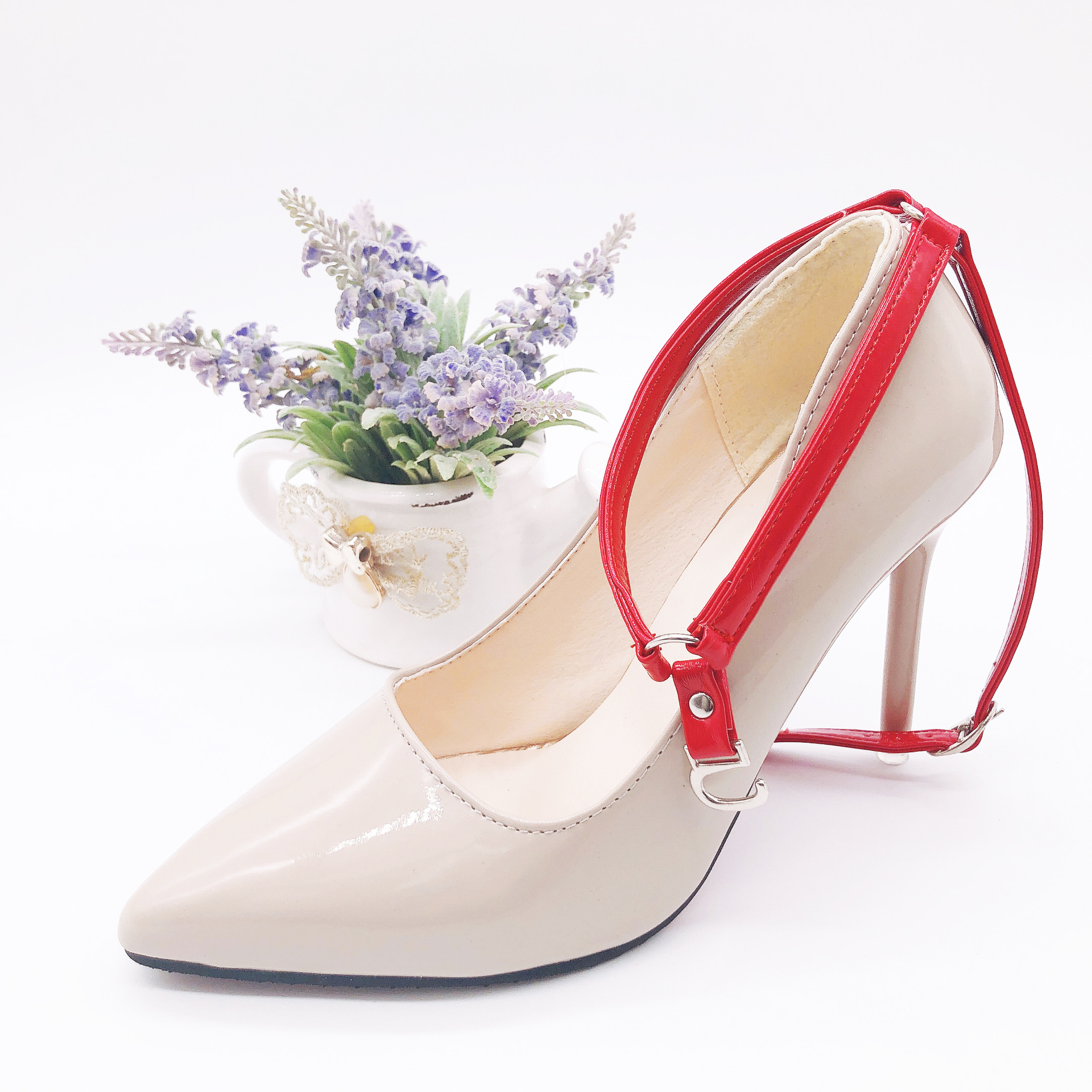 束鞋带免安装不跟脚高跟鞋防掉跟