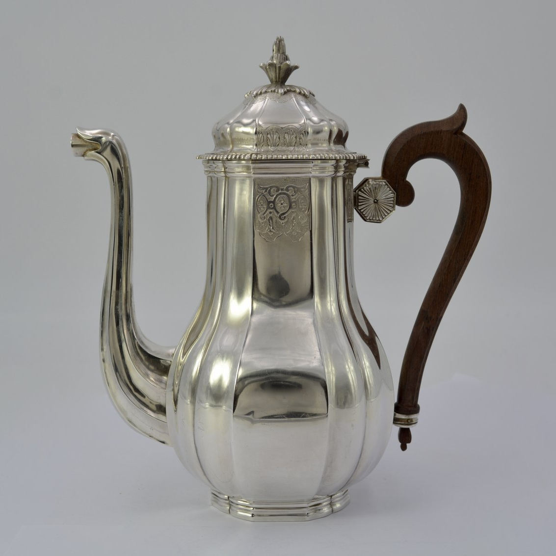 法国古董银器纯银茶壶茶具