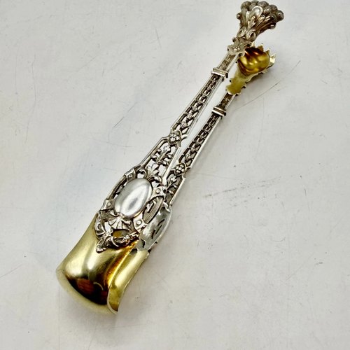 法国银器PUIFORCAT古董纯银冰夹