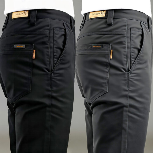 纯棉男士春夏弹力直筒休闲裤