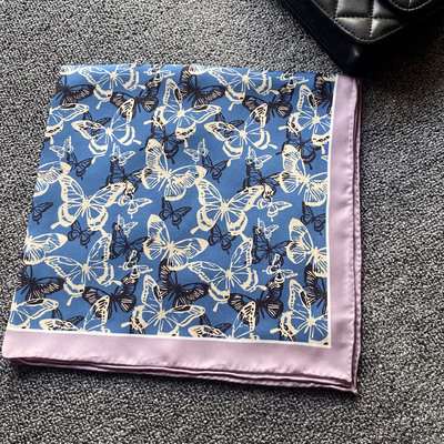 2025秋冬新款真丝斜纹绸丝巾53*53小方巾100%桑蚕丝护颈装饰领巾