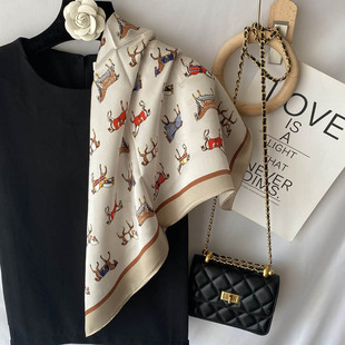 白菜价微瑕疵薄款 饰领巾 真丝丝巾中方巾百搭100%桑蚕丝围巾办公装