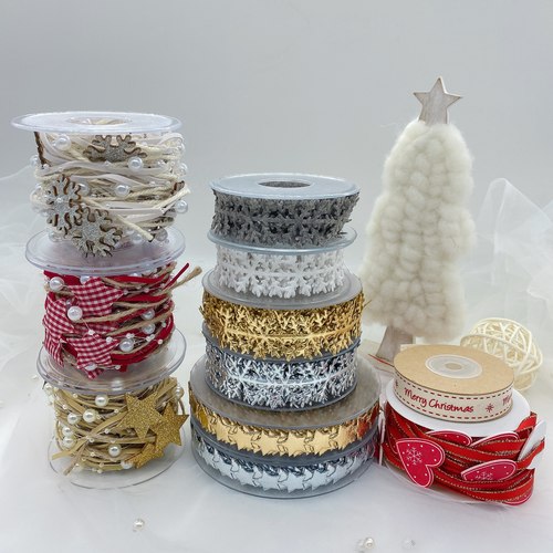 圣诞装饰带仿皮星星雪花丝带