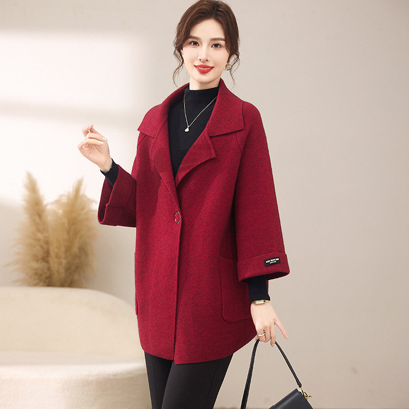 中年妈妈新款妮子外套洋气加大码春秋上衣休闲中老年女装毛呢风衣,女装/女士精品,毛呢外套,淘宝优惠券,粉丝福利购,淘宝优惠卷