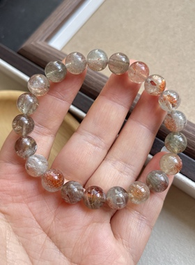 亏本捡漏 一物一图 天然草莓晶阿鲁沙共生体手链单圈手串金草莓