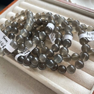 亏本捡漏天然黑体月光石单圈手链圆珠手串黑光灰月光男女一物一图