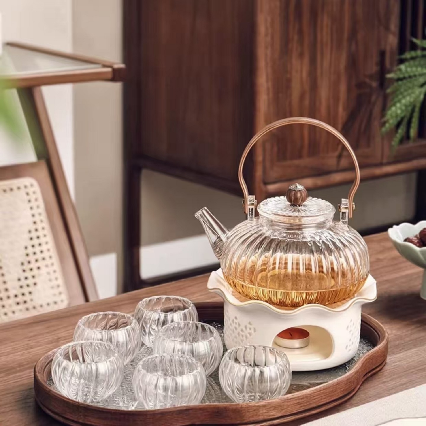 中式暖茶炉茶壶可加热底座温茶器