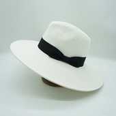 夏天法式 男女大宽檐黑白灰色遮阳防晒沙滩度假爵士巴拿马太阳草帽