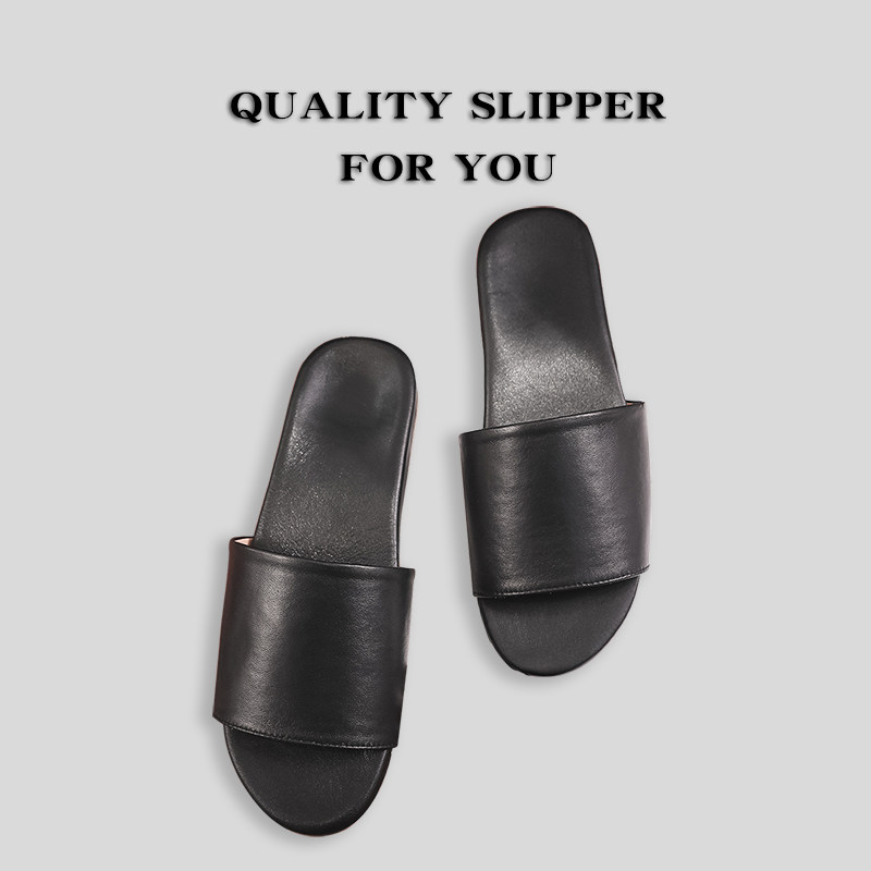 夏季轻奢高档羊皮凉拖鞋男女家居真皮舒适软底防滑防臭牛筋底静音