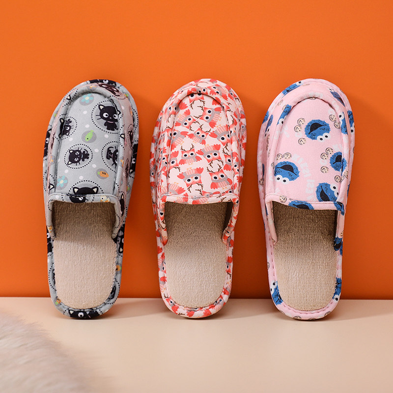 秋冬季贝壳布艺卡通保暖棉拖鞋女情侣家居室内防滑软底月子静音男,居家布艺,居家棉拖/棉鞋,淘宝优惠券,粉丝福利购,淘宝优惠卷