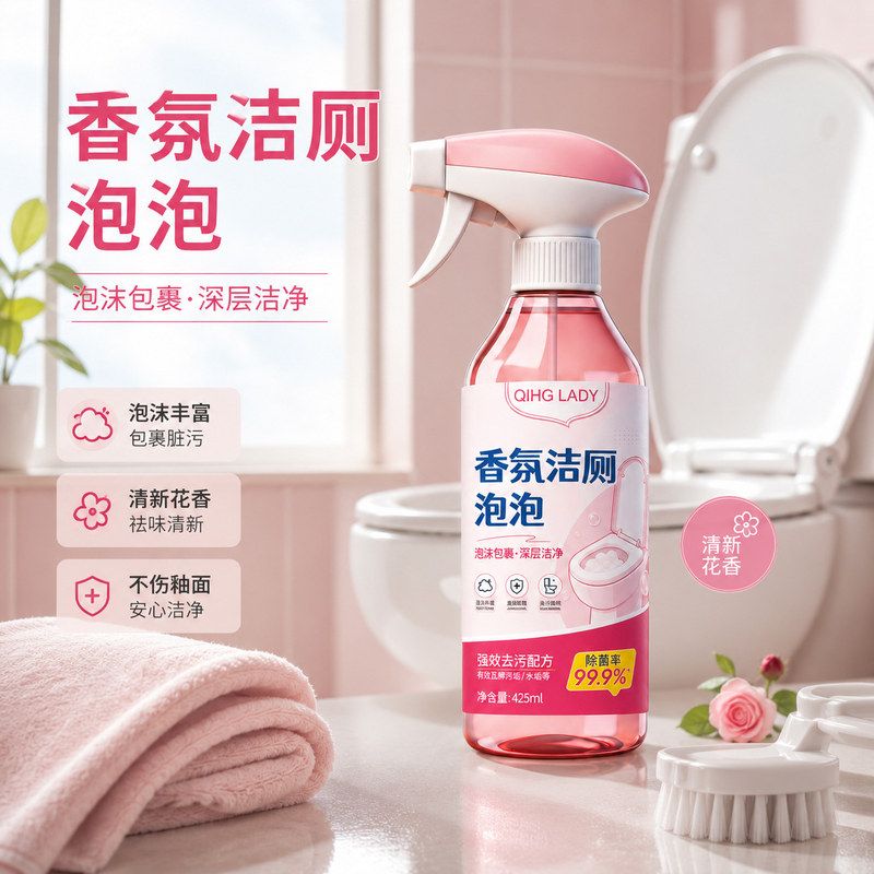 洗香氛洁厕强力型灵除垢除臭泡泡清洁剂去污黄剂除垢厕所马桶清香