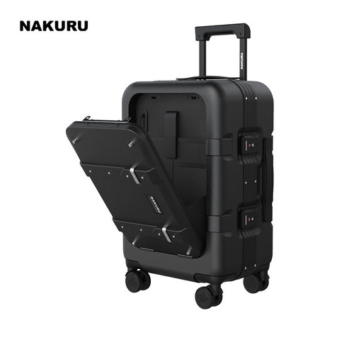 NAKURU前开盖行李箱大容量一键开仓多功能出差旅行登机箱便携20寸