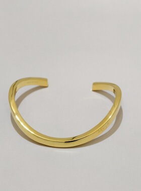 凯旋门C形扭曲开口手镯小众设计