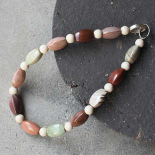 朗睦原创天然进口帝王石河石手工限量新中式小众设计串珠女项链