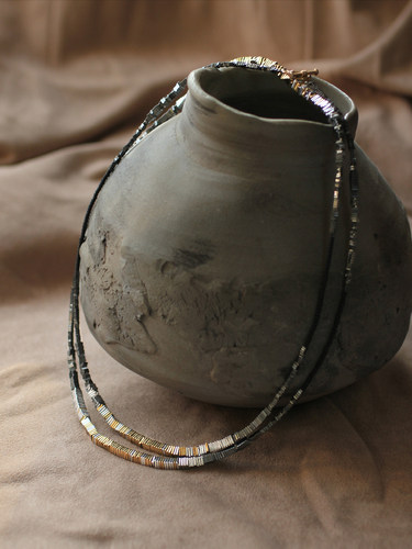 原创琉璃矿石手工毛衣链长项链女