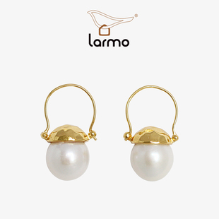 朗睦设计师原创设计复古爱迪生珍珠耳环 时尚个性百搭文艺ins风
