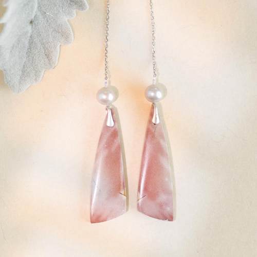 天然石彩色桃花运新年限量耳饰女