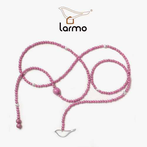 朗睦原创天然粉红澳宝石手工项链