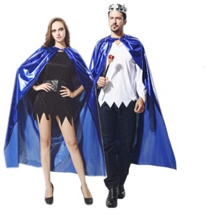 成人蓝色披风皇冠权杖 成人国王服装 成人王后服装公主皇冠披风