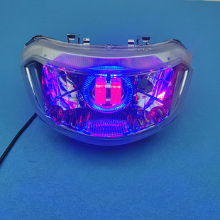 GY6新款 摩托车配件改装 巧格100二代天使眼LED爆闪前大灯总成 包邮