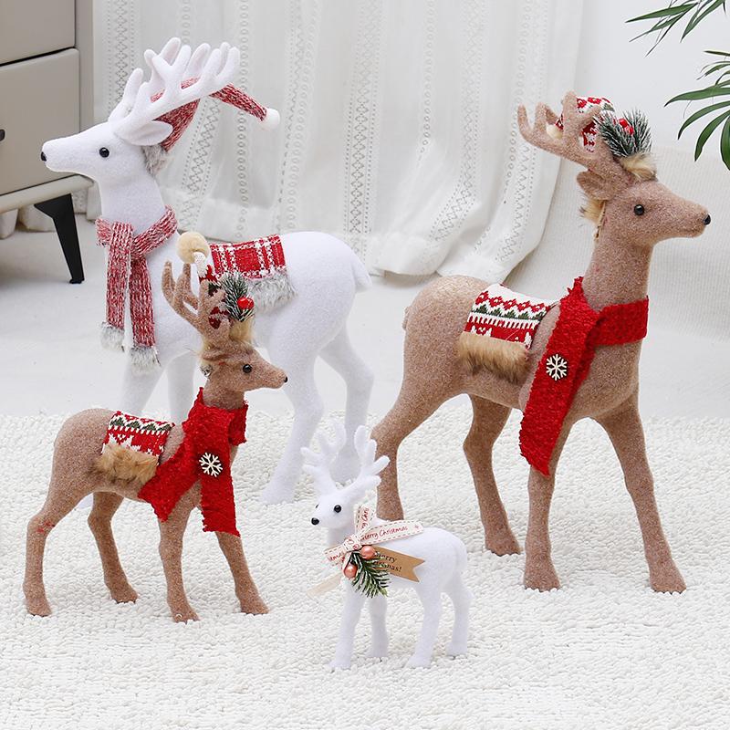 圣诞节装饰品圣诞鹿吉祥鹿桌面小鹿梅花鹿圣诞树下装饰摆件礼品